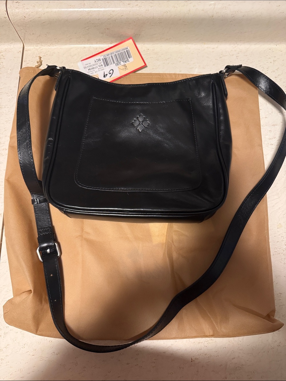 Patricia Nash Black Leather Crossbody Bag